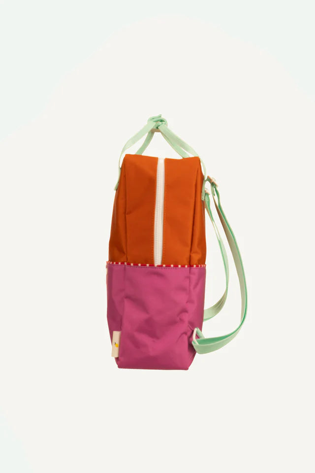 Sticky Lemon Rygtaske Stor Better Together Colourblocking Gravel Orange Rosette Pink