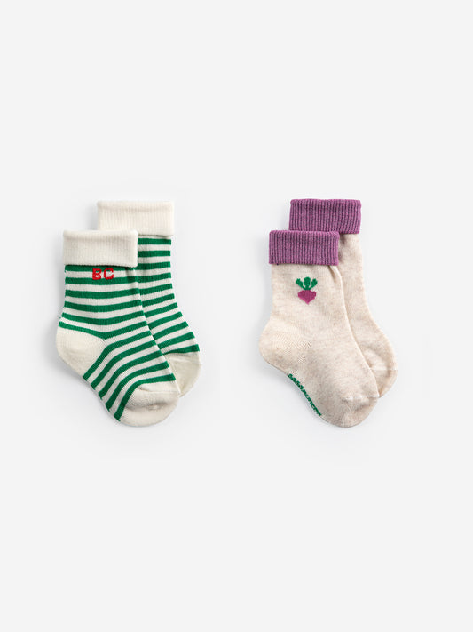 Bobo Choses Strømper Pixel Sugar Beet 2 Pack