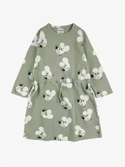 Bobo Choses Mouse All Over Dress Light Green