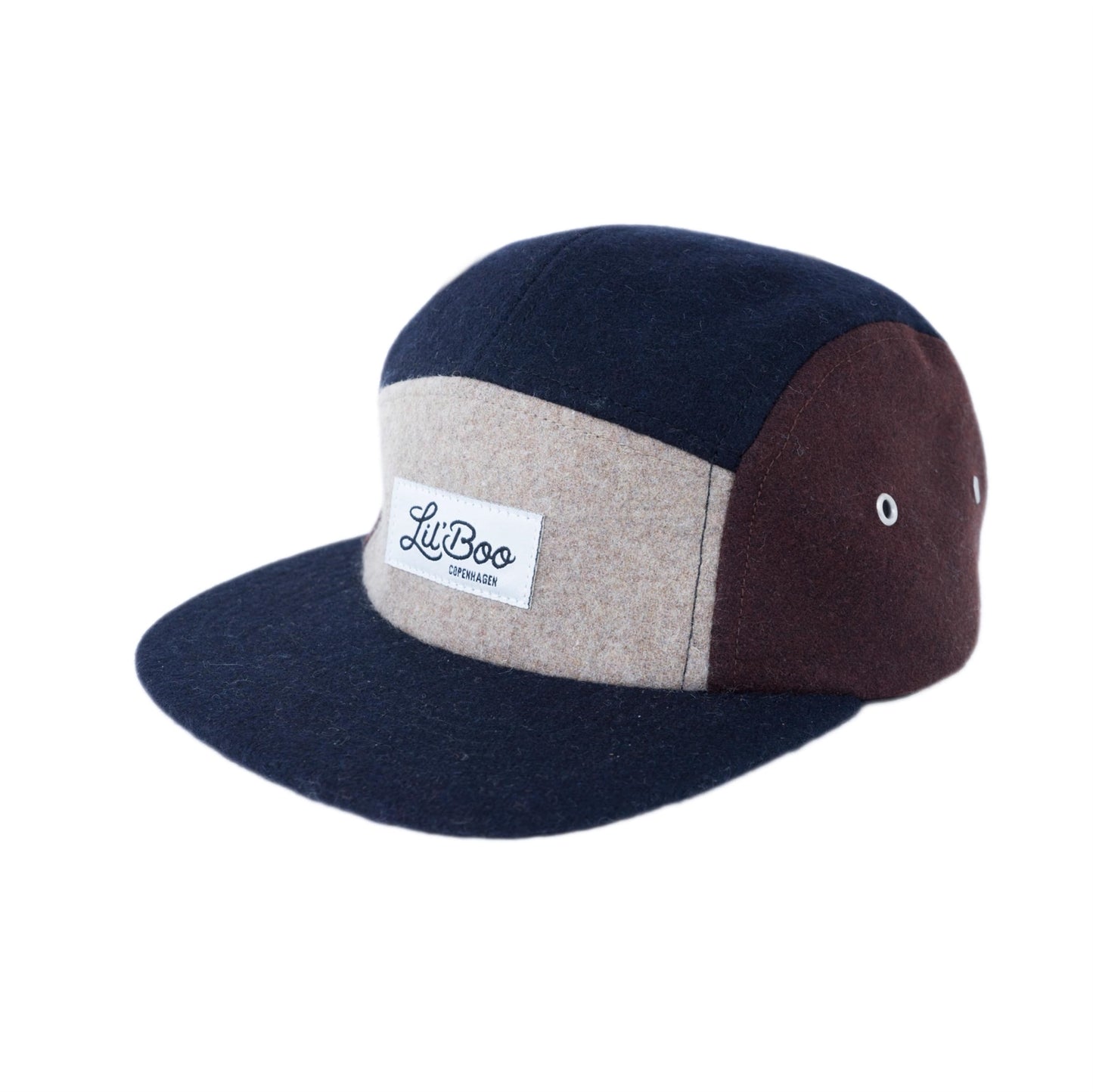 Lil' Boo Block Wool 5 Cap Brown Navy