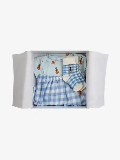 Bobo Choses Baby Acoustic Guitar Body And Vichy Acc Set Light Blue