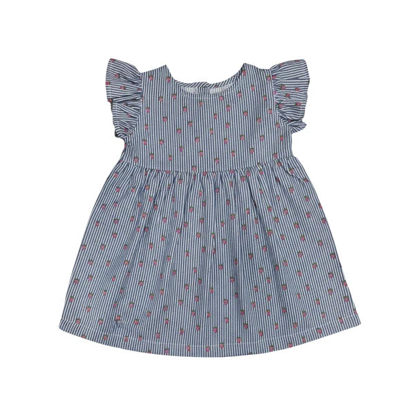 Okker-Gokker Milkboy Kjole Blue Stripes Strawberry